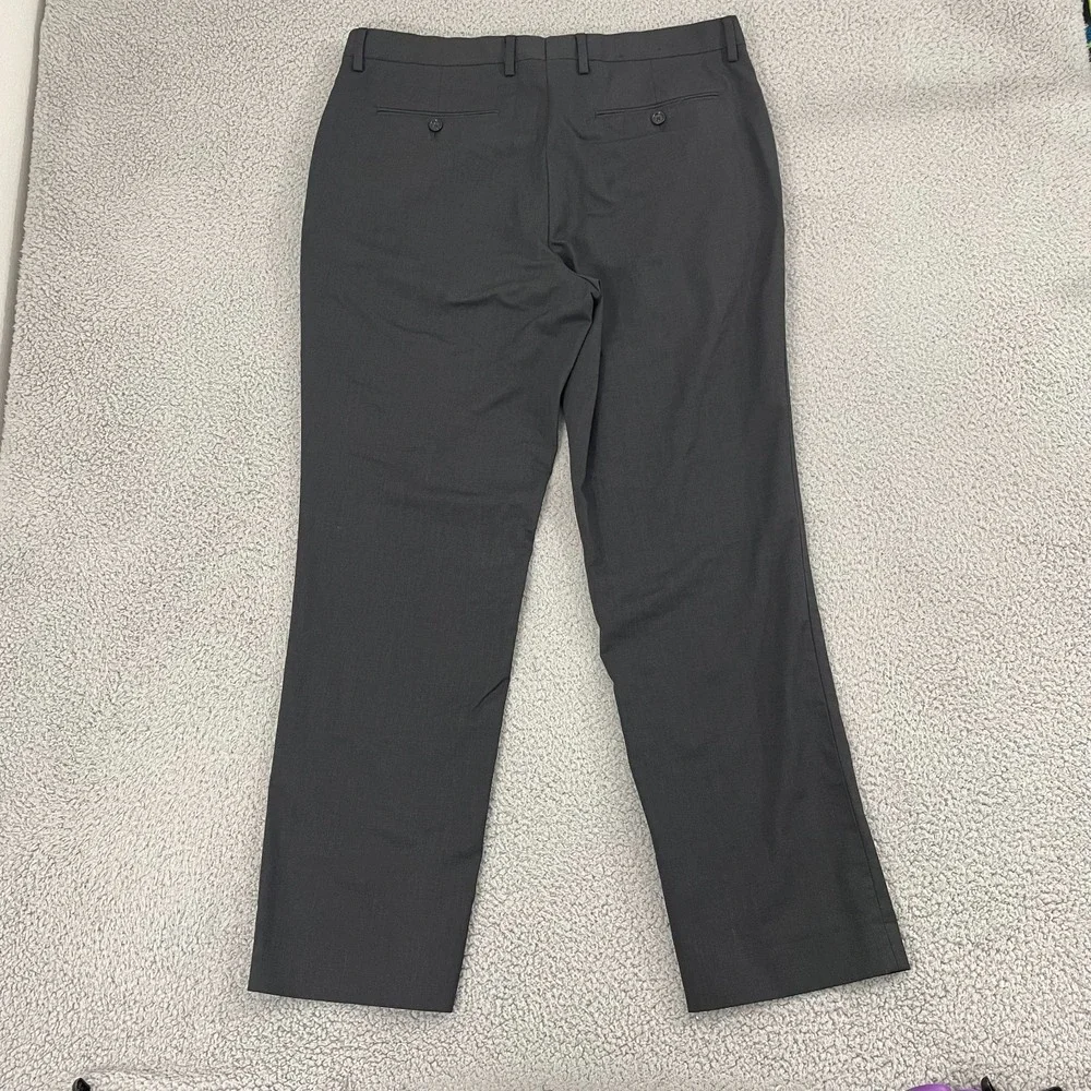 Banana Republic Marzotto Dress Pants Men 35x31 Gray Flat‎ Front Super 120s Wool